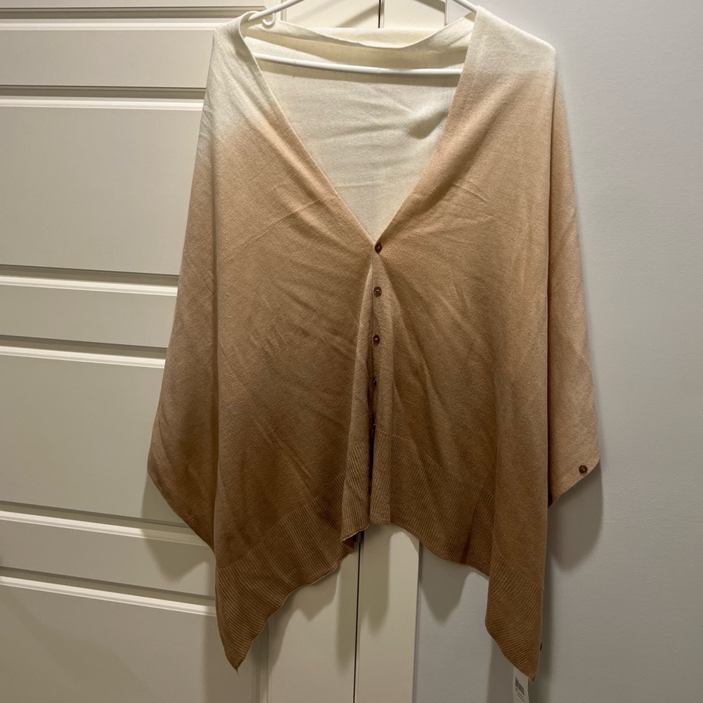 NWT Ombré Poncho Cardigan Cardishawl Convertible Top